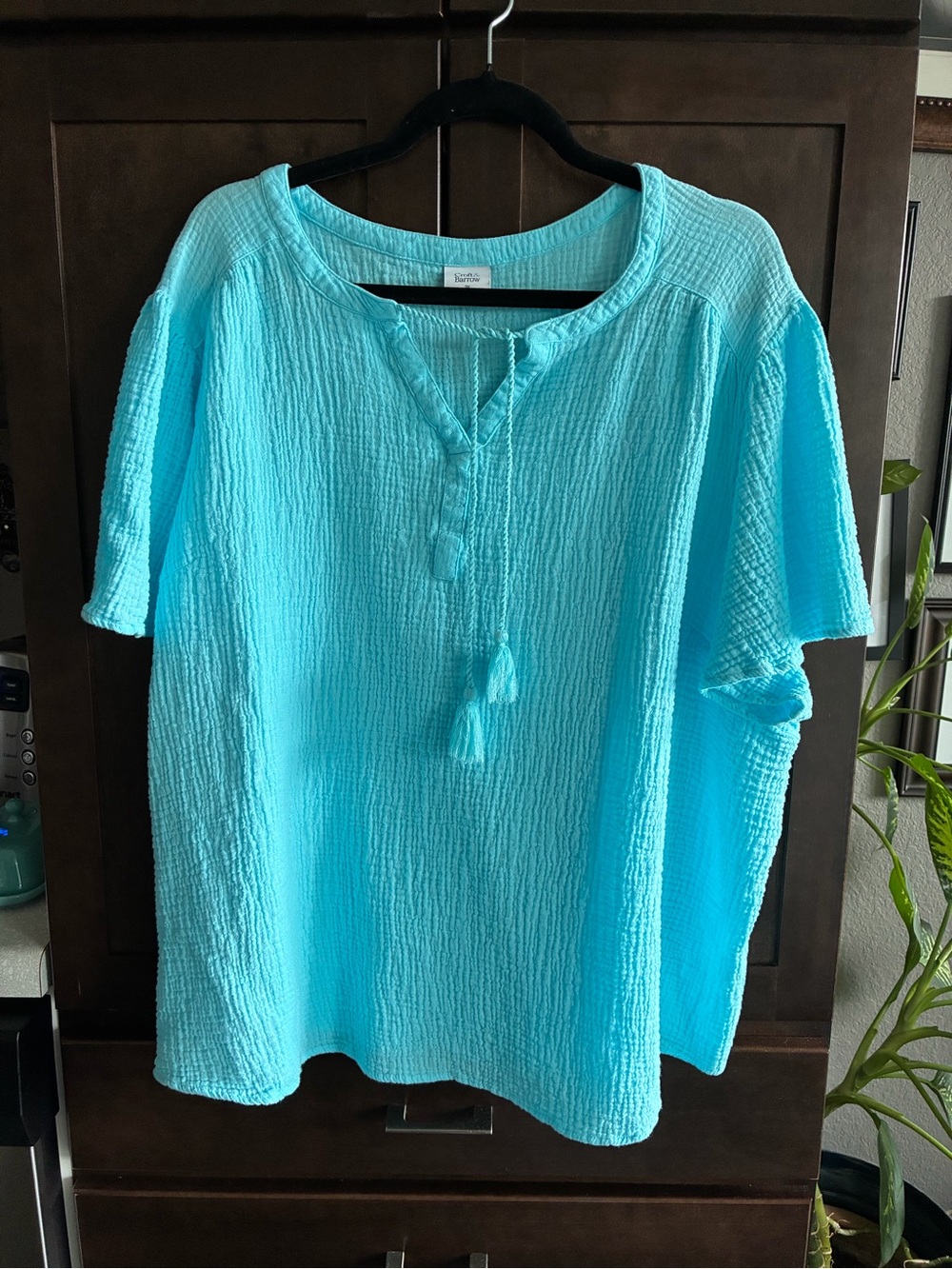 Size 3X Croft and Barrow crinkle cotton top.